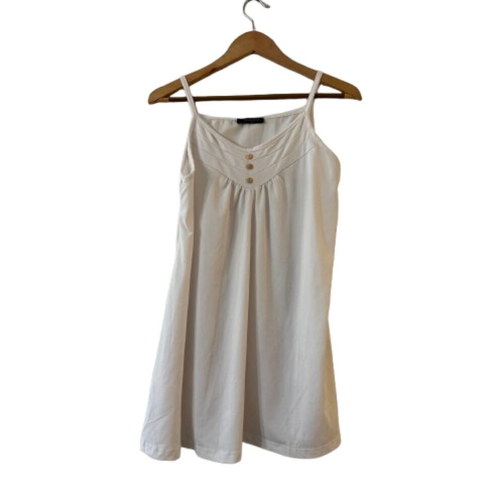 LoveU, Dear‎ Women's Tunic Tank Top Size M White V-Neck Sleeveless Button Front